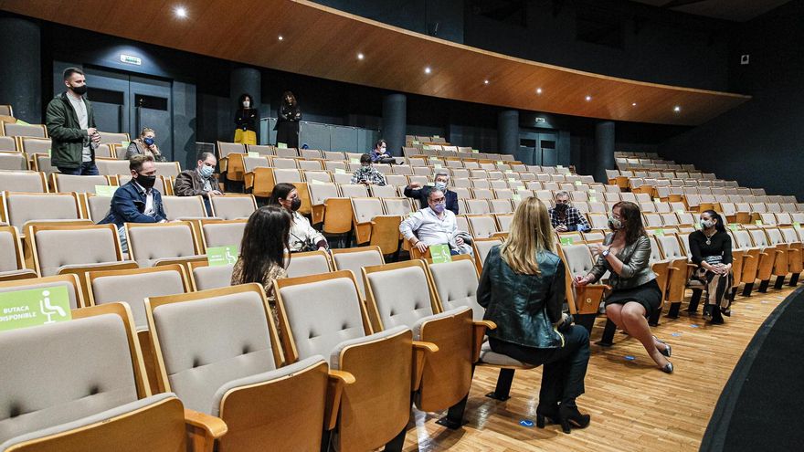 Durante la presentación del cortometraje en el Auditorio Víctor Villegas