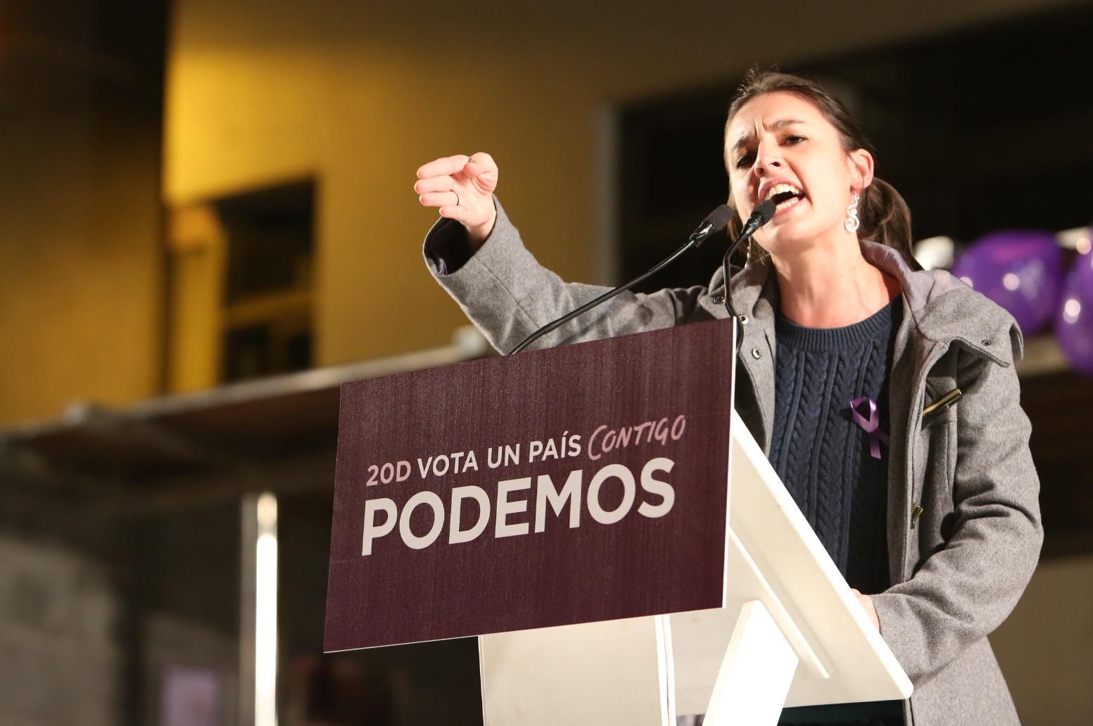 Irene Montero en el acto de Podemos en Gran Canaria (ALEJANDO RAMOS)