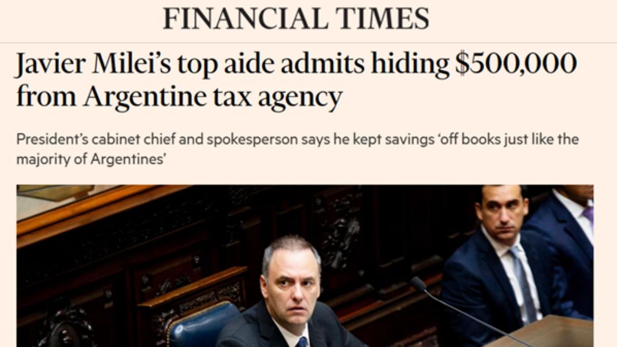 Adorni y sus ahorros llegaron al Financial Times: "Escándalo de corrupción"