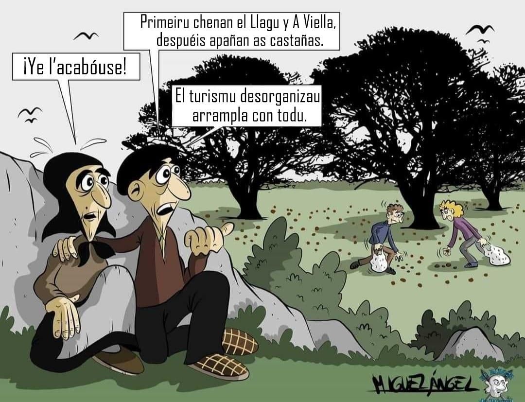 Viñeta sobre el turismo actual.