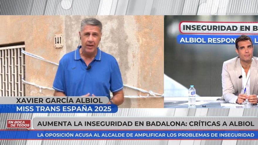 Xavier García Albiol corrige su rótulo de 'En boca de todos' como Miss Trans España: "Por ahí sí que no"