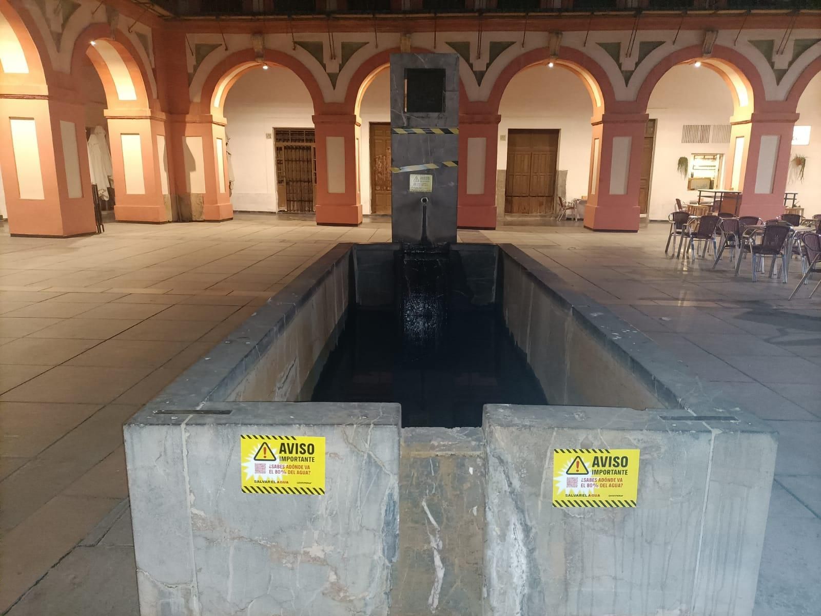 Greenpeace inunda las fuentes de Córdoba con mensajes de advertencia por el regadío intensivo