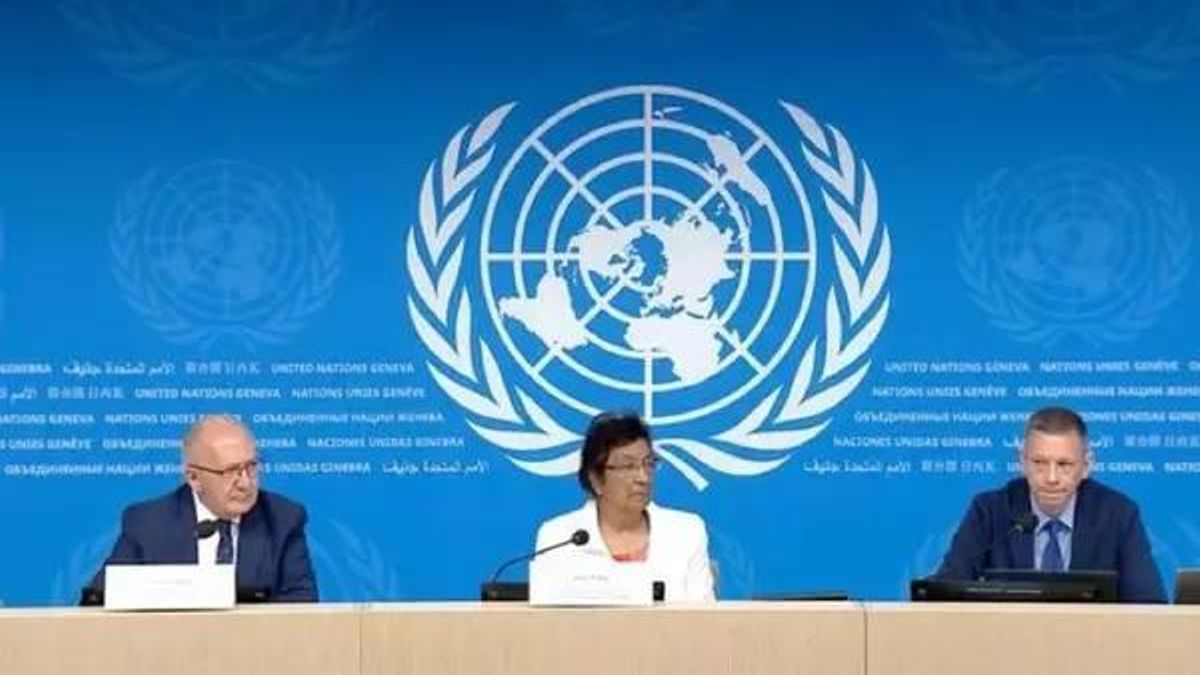 Members of the Investigation Commission assigned by the UN that has concluded that Israel commits genocide