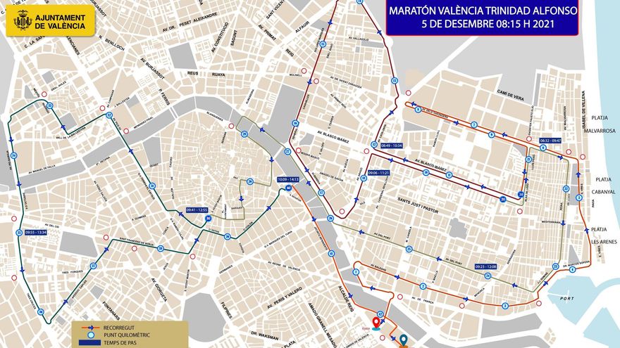 Plano de recorrido y cortes de calles.