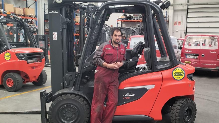 David Navarro en su trabajo actual.