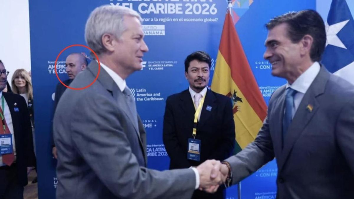 Cerimedo con el boliviano Paz y el chileno Kast, en el foro del banco CAF en Panamá en enero de este año.