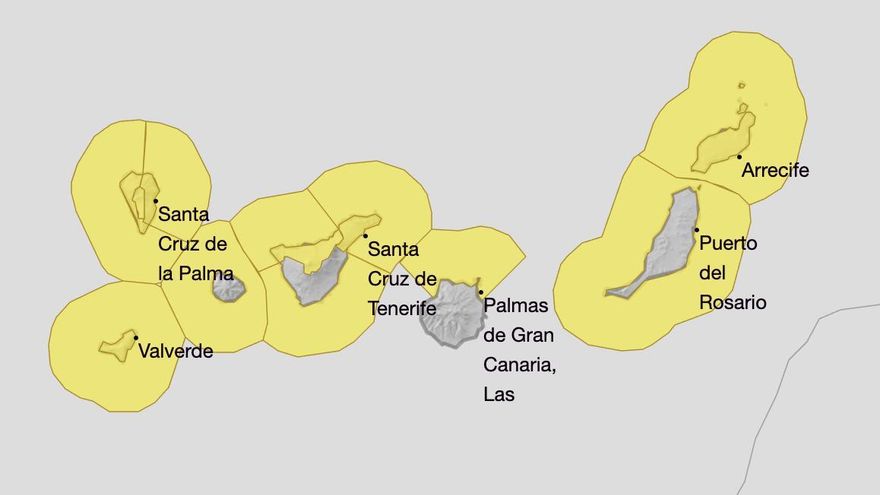 Viento, lluvia y oleaje: estos son los avisos amarillos para Canarias, isla a isla