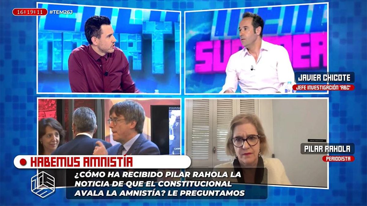 Pilar Rahola amenaza con abandonar 'Todo es mentira' por un comentario de Javier Chicote: "No tengo tiempo para tonterías"