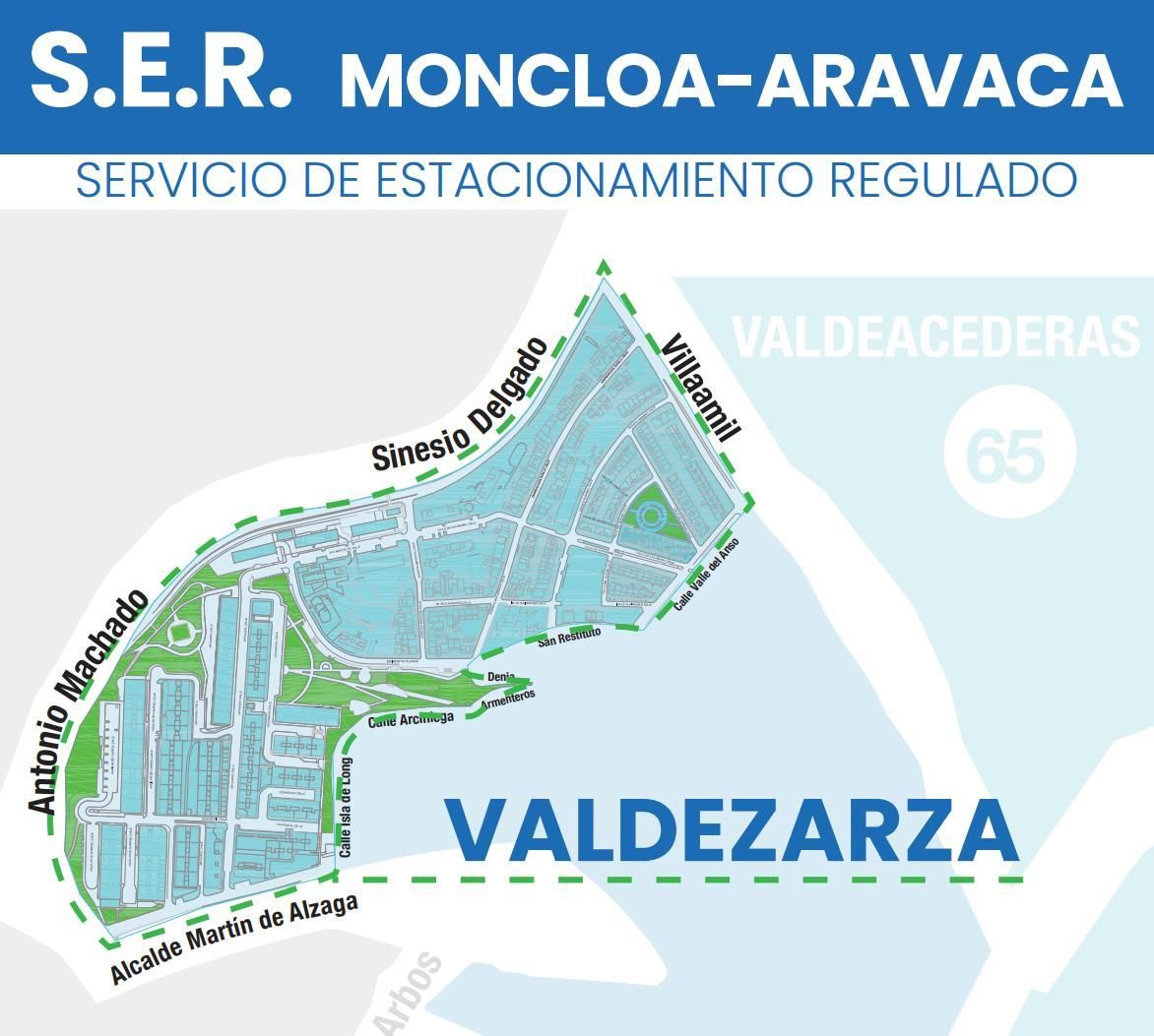 Cartel oficial con los límites del SER en Valdezarza