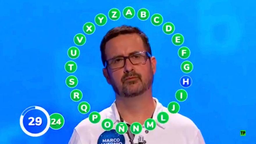 'Pasapalabra' vuelve a crear expectación: Marco Antonio, a una palabra y con 29 segundos por delante