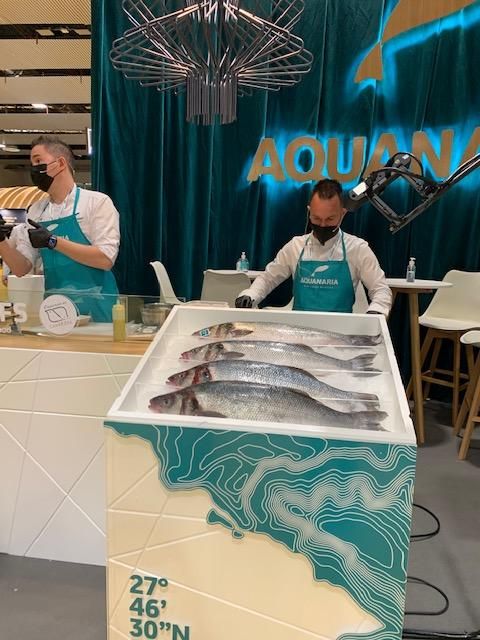 Stand de Aquanaria con Juan Santiago y Davidoff Lugo