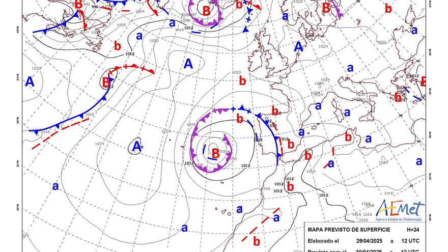 Este miércoles, intervalos nubosos y lluvias débiles, más fuertes en el tercio oeste