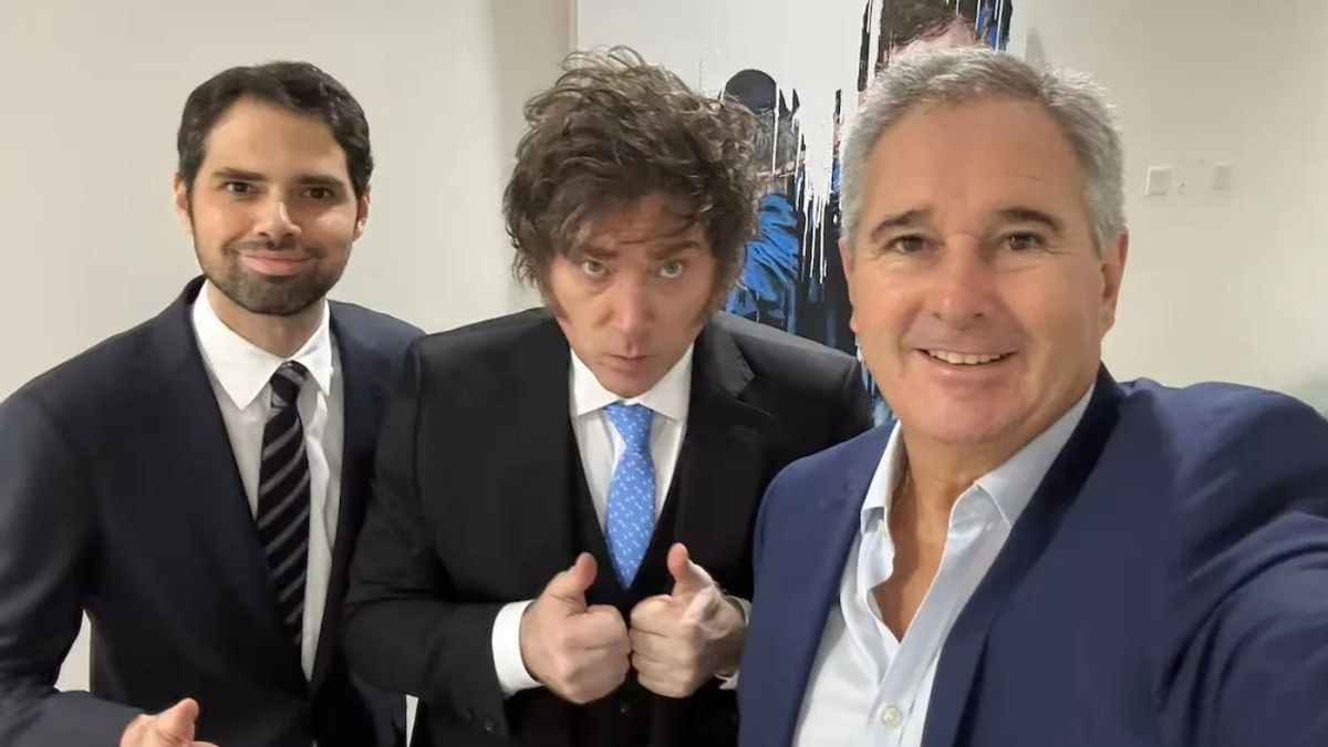 Ian Sielecki, embajador en Francia, junto a Javier Milei y el canciller Pablo Quirno.