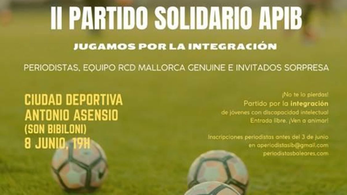 APIB y Fundación Reial Mallorca organizan un partido solidario por la integración en el estadio de Son Bibiloni