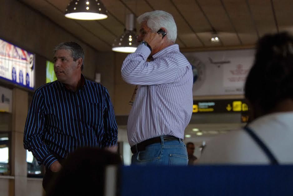 Juan Francisco Padrón, en el aeropuerto de Los Rodeos