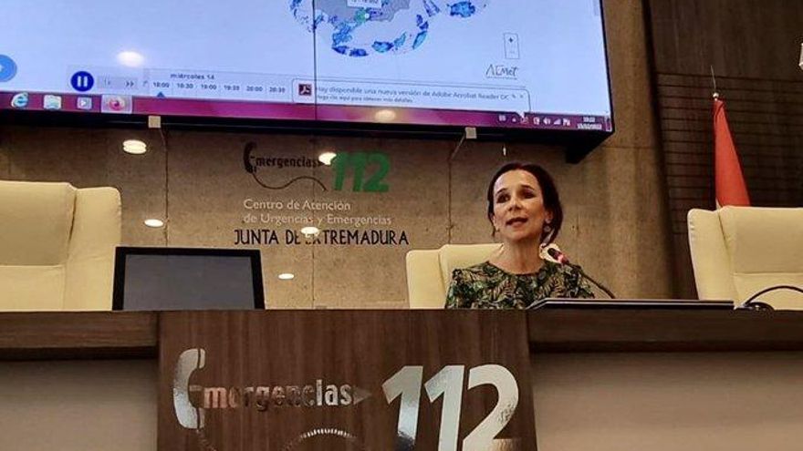 Nieves Villar, directora de Emergencias, Protección Civil e Interior de Extremadura, en su comparecencia