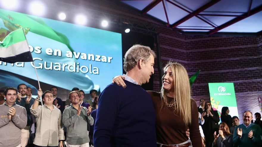 Feijóo marca la línea del éxito de Guardiola en Extremadura: sumar más que la izquierda y sacar 10 puntos al PSOE
