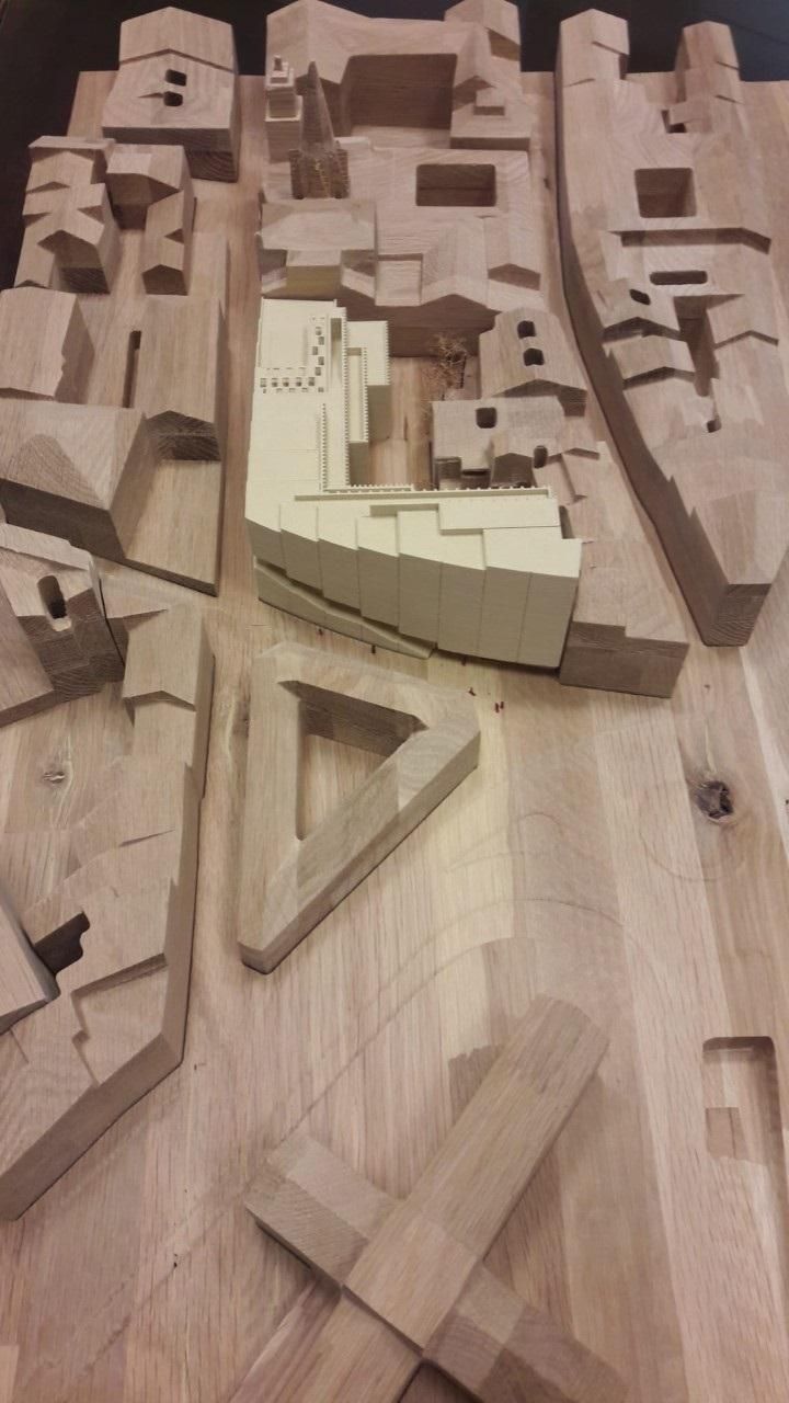 Maqueta del edificio que el arquitecto japonés Kengo Kuma ha diseñado para Bosonit en Logroño, que estará listo en 2025 y tendrá una inversión inicial prevista de 11 millones de euros