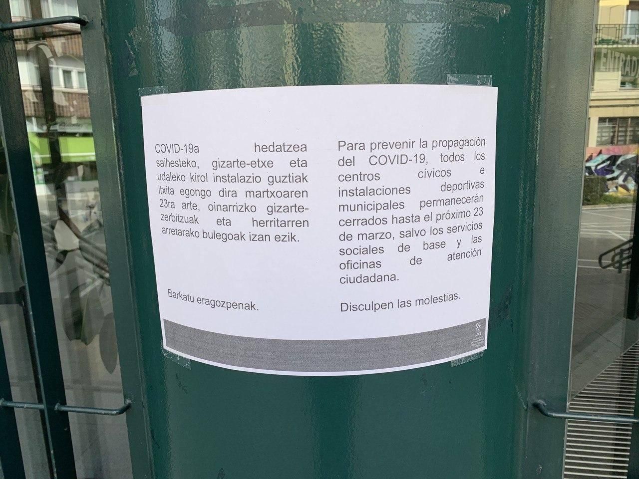 Cierre del centro cívico de Judizmendi