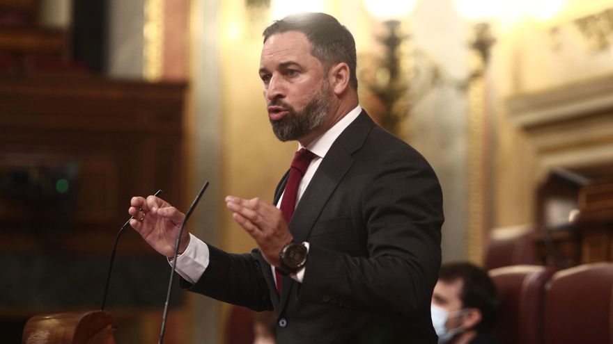 El líder de Vox, Santiago Abascal, en el Congreso