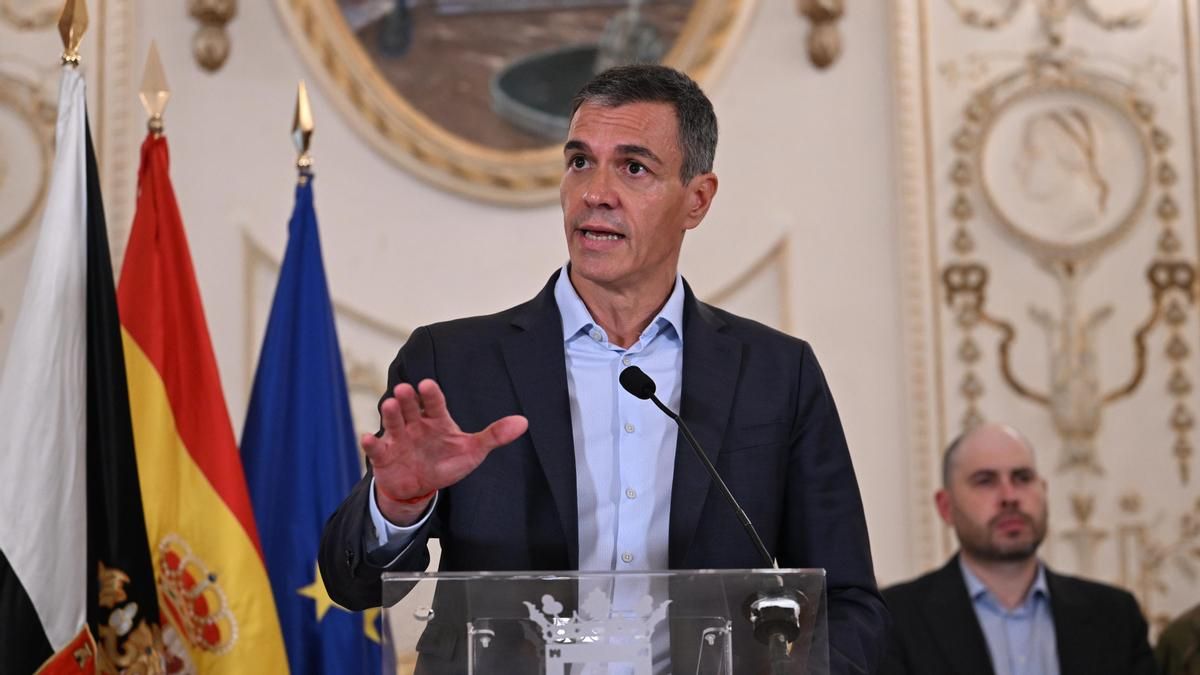 El presidente del Gobierno, Pedro Sánchez, durante una comparecencia pública en Ceuta.