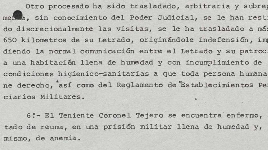 Fragmento del documento 'Traslado de peticiones de los Abogados de los condenados'.