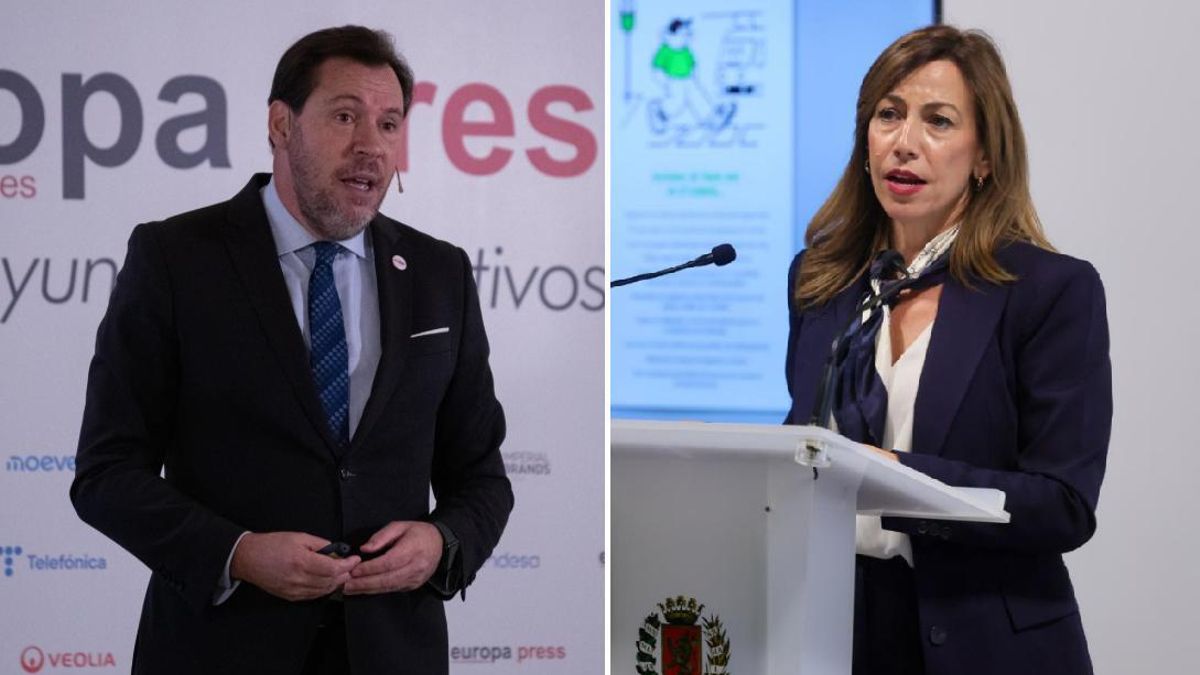El ministro Óscar Puente y la alcaldesa de Zaragoza, Natalia Chueca.