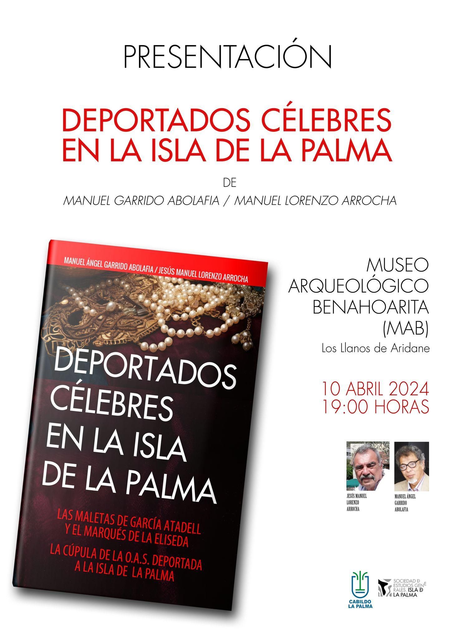 Cartel de la presentación de la obra en el Museo Arqueológico Benahoarita.