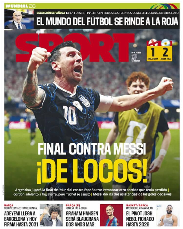 Hermosa mañana, ¿verdad? La Selección Argentina lo hizo otra vez: las tapas de los diarios se rinden ante la Scaloneta finalista
