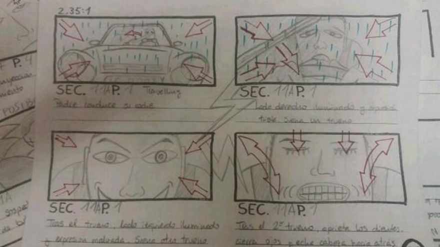 Storyboard de 'Perdición'.