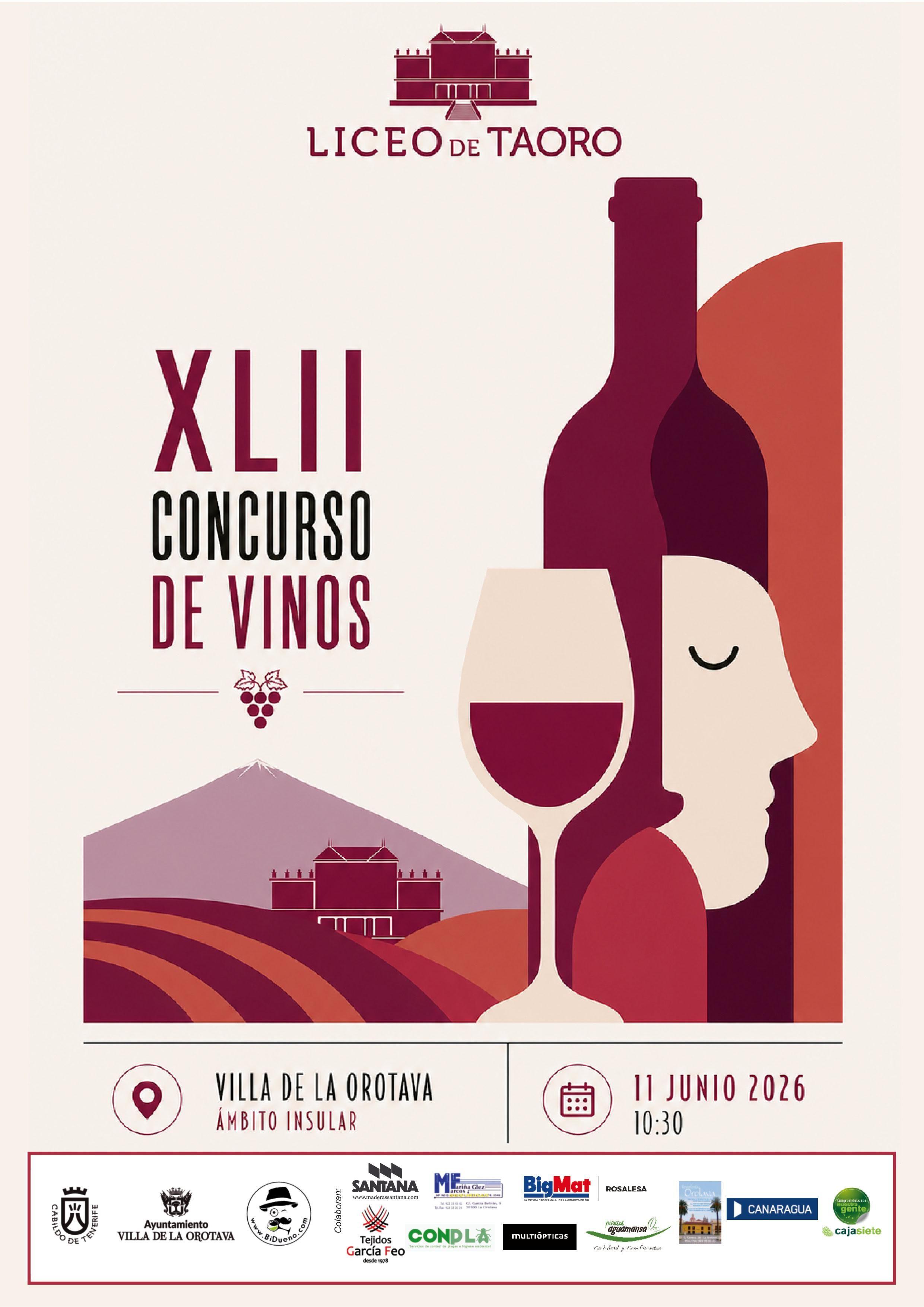 Cartel del concurso de Vinos 2026.
