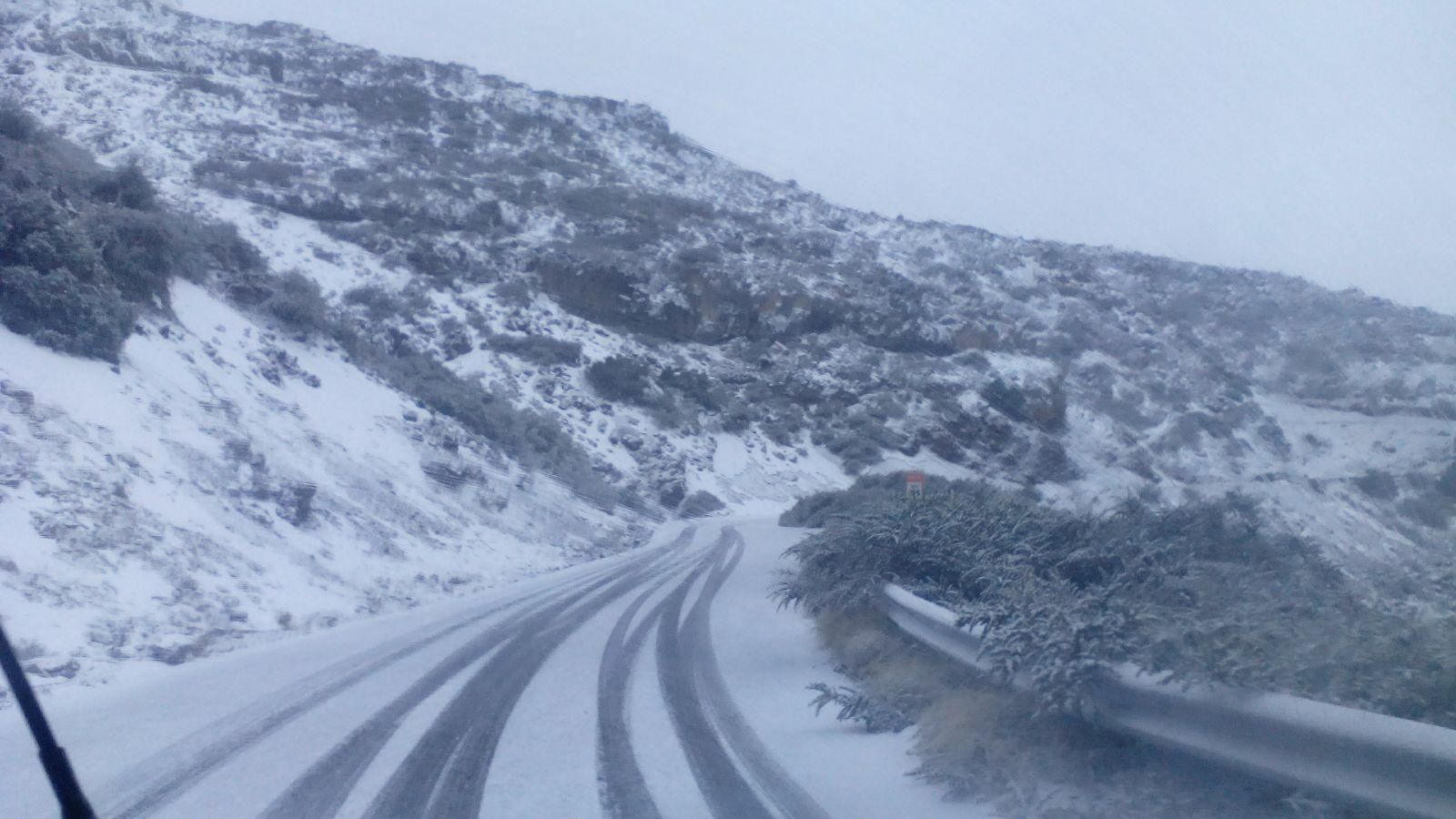 Estampa invernal, este viernes, en las cumbres de La Palma.