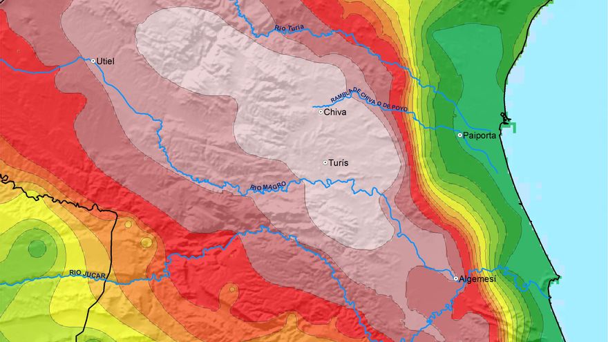 Las lluvias torrenciales históricas en la Comunitat Valenciana en mapas: desde la riada de 1957 a la DANA de 2024