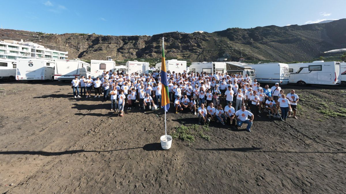 Participantes en el encuentro de caravanas celebrado durante el puente de diciembre en Puerto Naos.