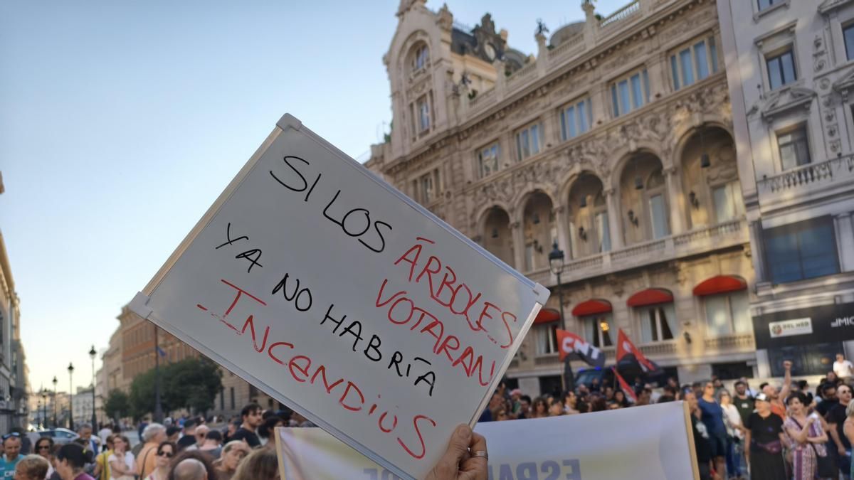 Madrid protesta por la gestión de los incendios: “La situación es inadmisible y vergonzosa”