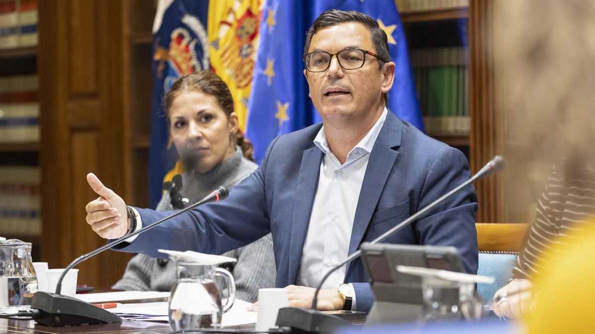 El consejero de Obras Públicas, Vivienda y Movilidad, Pablo Rodríguez, en comisión parlamentaria. Imagen de archivo