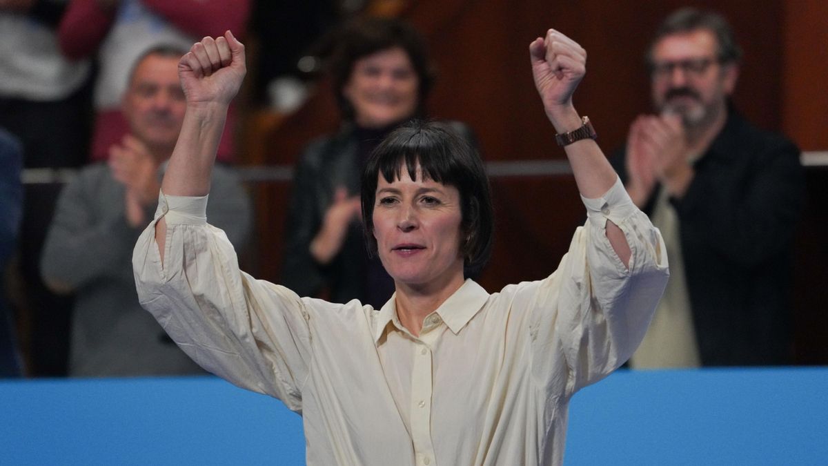 La portavoz nacional del BNG, Ana Pontón, tras ser reelegida como portavoz nacional de la formación en la XVIII Asemblea Nacional de la formación