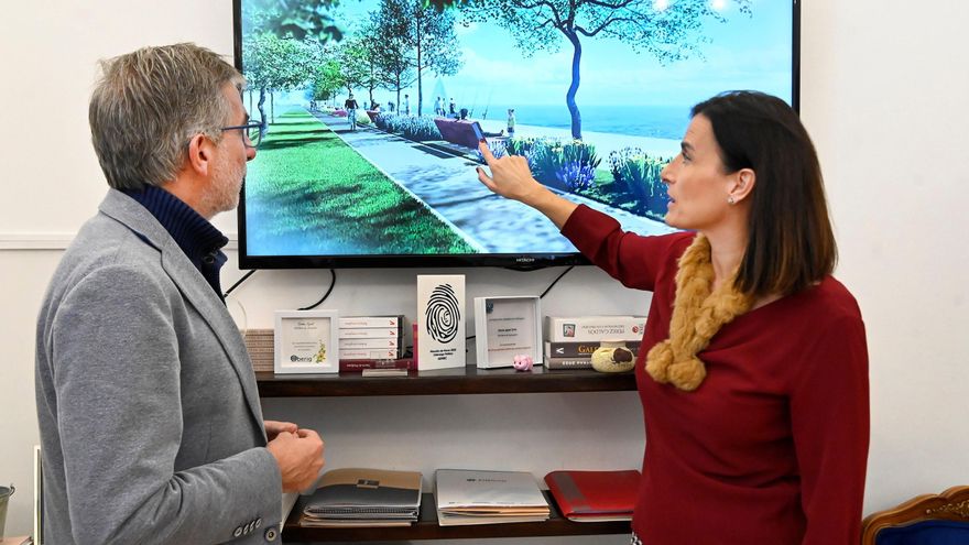 César Díaz, presidente del Puerto de Santander, y Gema Igual, alcaldesa de la ciudad.