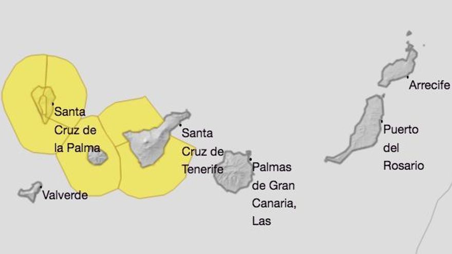 Aemet anuncia nuevos avisos amarillos para Canarias esta semana