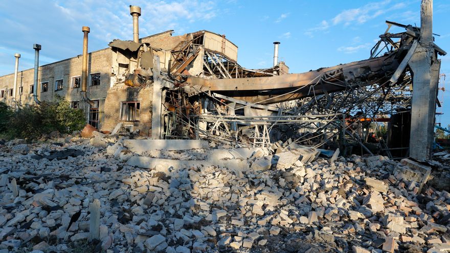 Un edificio destruido en Kiev.