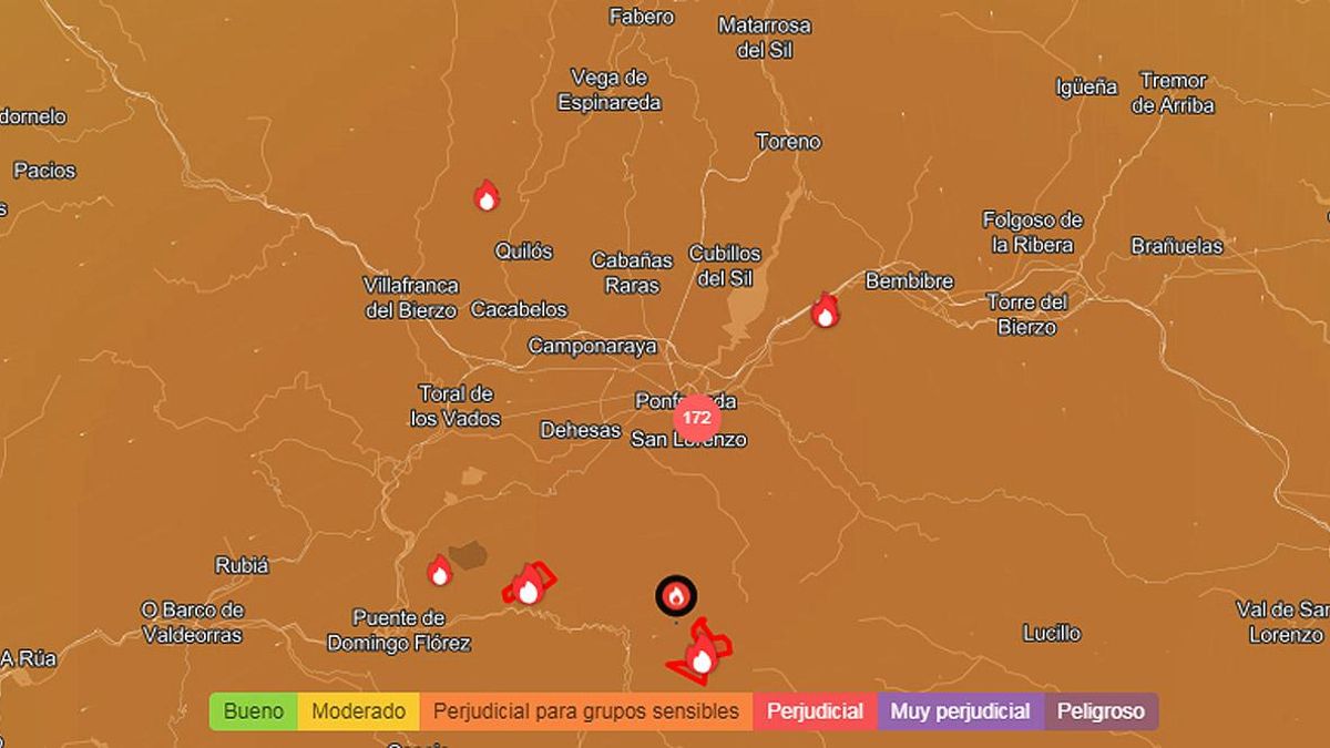 Calidad del aire perjudicial en el Bierzo, rodeado de incendios