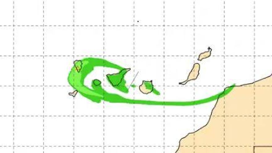 Nube de cenizas expulsada por el volcán en La Palma