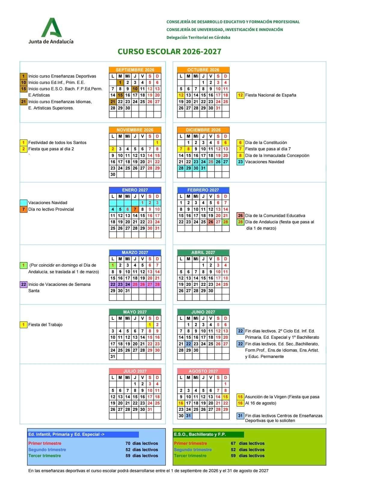 Curso escolar 2026-2027