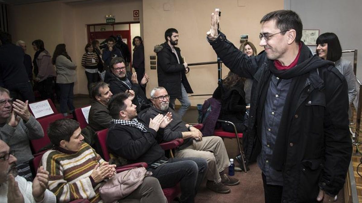 Juan Carlos Monedero, en un acto de la campaña interna de Podemos.