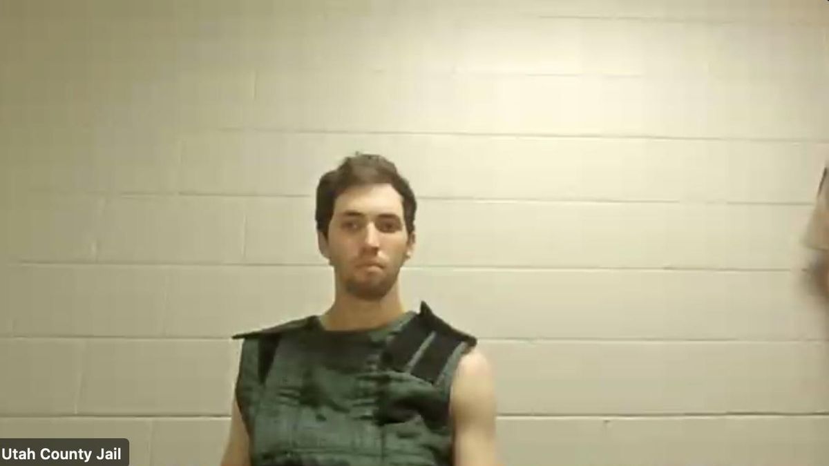 Comparecencia por vídeo de Tyler Robinson desde la cárcel del condado de Utah, en la vista de cargos por el asesinato de Charlie Kirk, el 16 de septiembre de 2025.