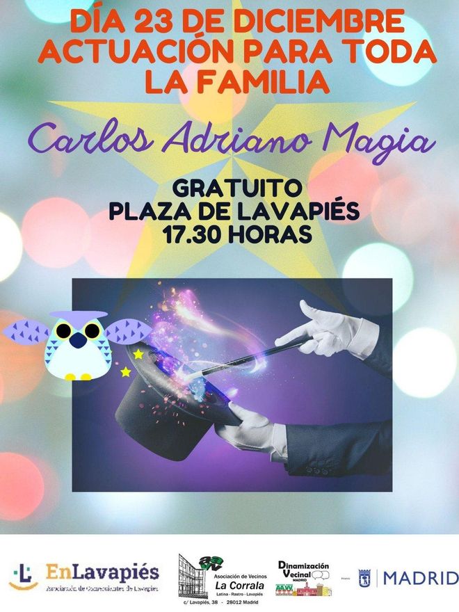 Cartel de uno de los espectáculos programados en el plaza de Lavapiés