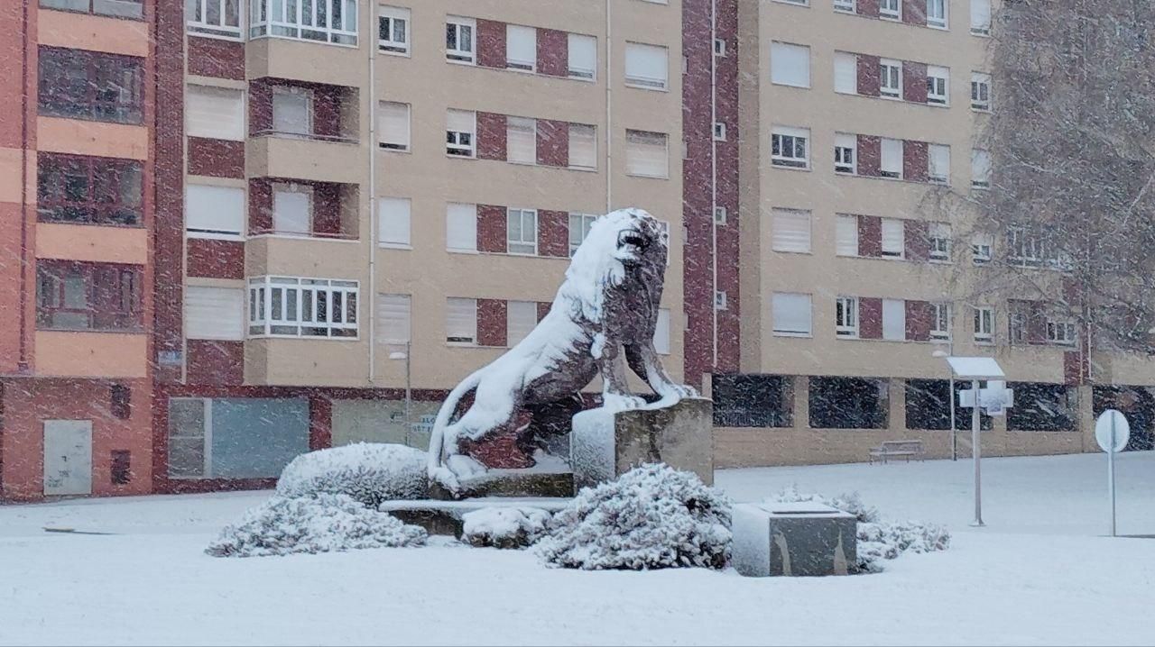 Nieve en León capital.
