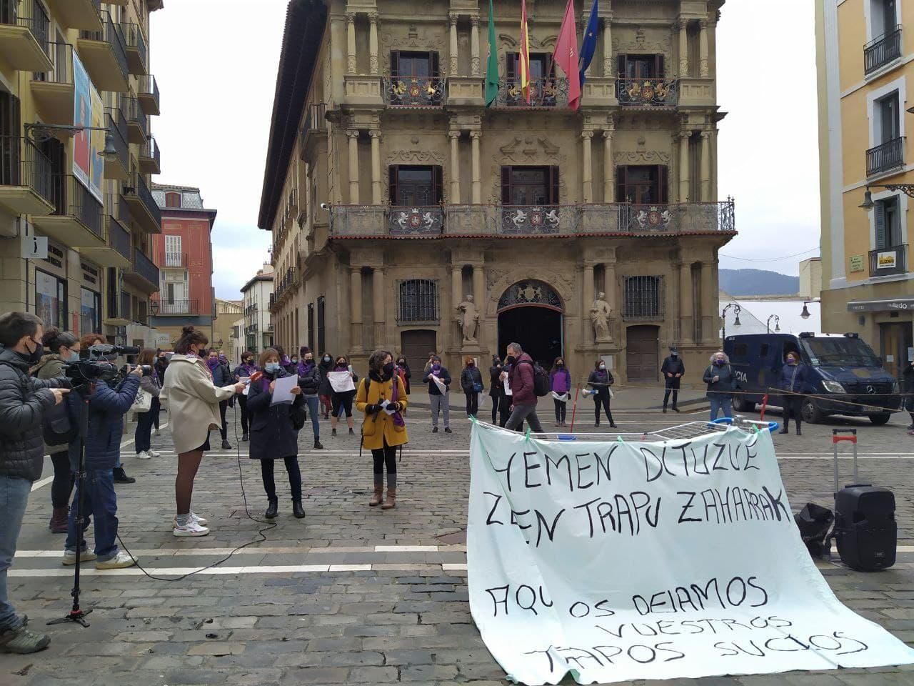 Las imágenes del 8M en Navarra, una jornada con los cuidados en el centro