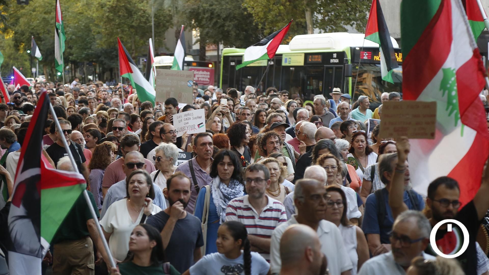 Las imágenes de la masiva manifestación en Córdoba por Palestina