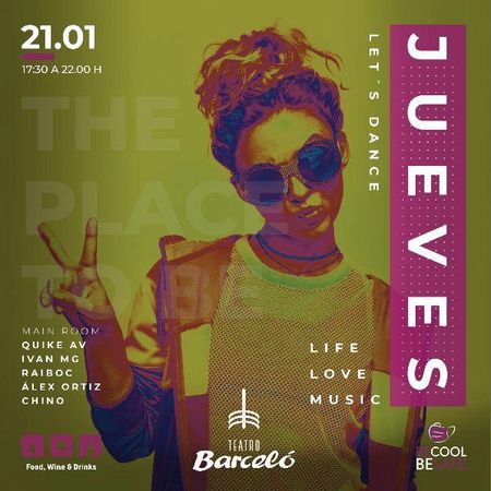 Cartel de la fiesta del jueves en Teatro Barceló